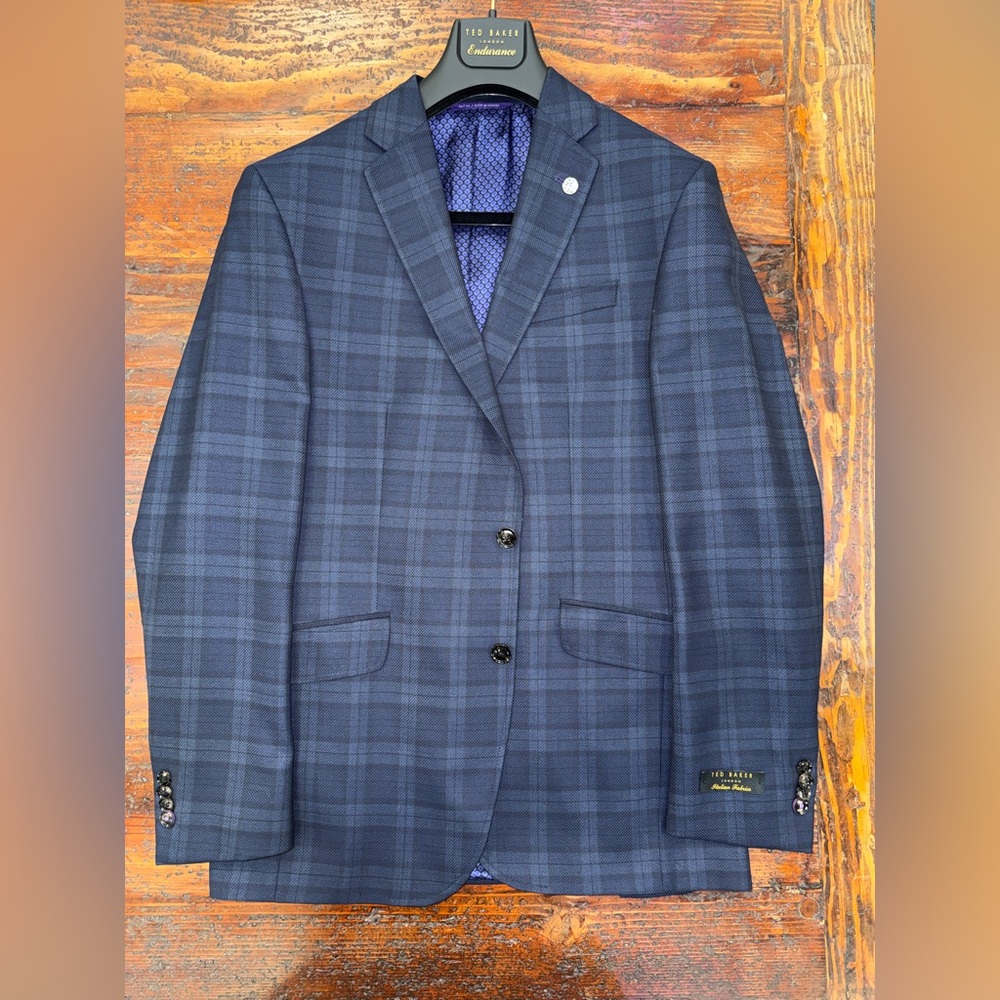 Ted Baker Navy Plaid Men's Blazer